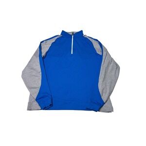 FootJoy‎ Mens Large Blue Gray Colorblock Quarter Zip Golf Pullover Performance L